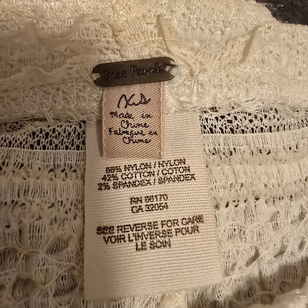 Free People Mesh Lace Leggings Pucker Lace IVORY